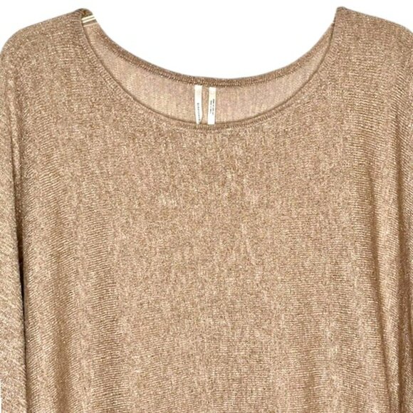 Anthropologie Alicia Shimmer Relaxed Fit Pullover - Gold/Linen - L - Picture 4 of 11